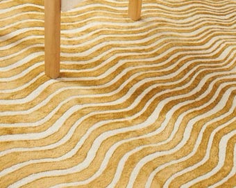 Half Sun Rays print design Hand Tufted Woolen Rug, New Zealand Wool Rug, Handmade Carpet, Wool Area Rug, Home Decor,Indian dhurrie