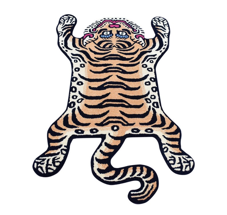HAND TUFTED CARPET Yellow And Black Carpet Tibetan Tiger Etsy