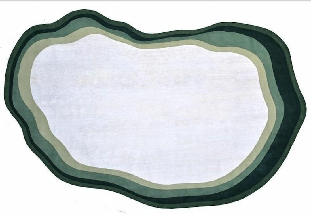 Handmade Oval Irregular Shape Hand Tufted Rug 100 Woolen Rug Etsy
