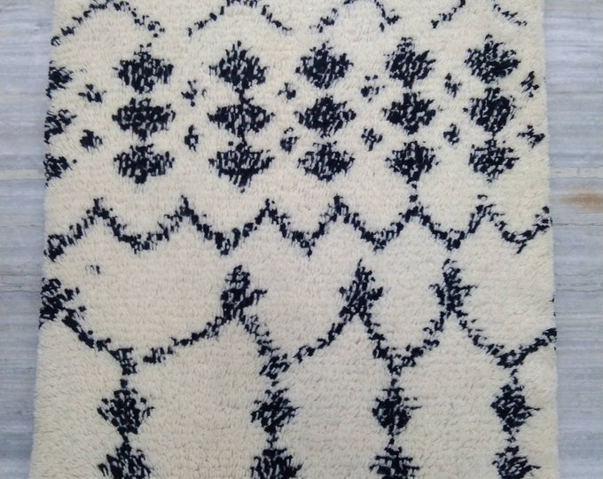 Moroccan rug , Beni Ourain rug , Authentic Handmade Moroccan Rug Soft Wool Rug