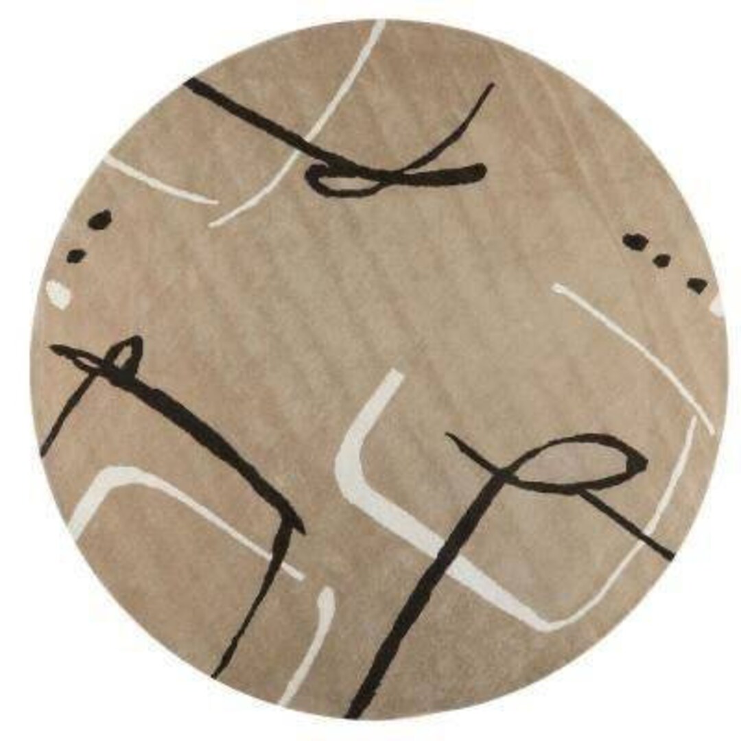 Round Handtufted Wool Area Rug for Home Decorative Living Room