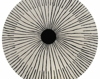3, 4, 5, 6, 7 feet Round Colorful Ivory and Rust Hand Tufted Floral Farmhouse Wool Area Rug, Dinning, Kids room Rug | TRDMA6,