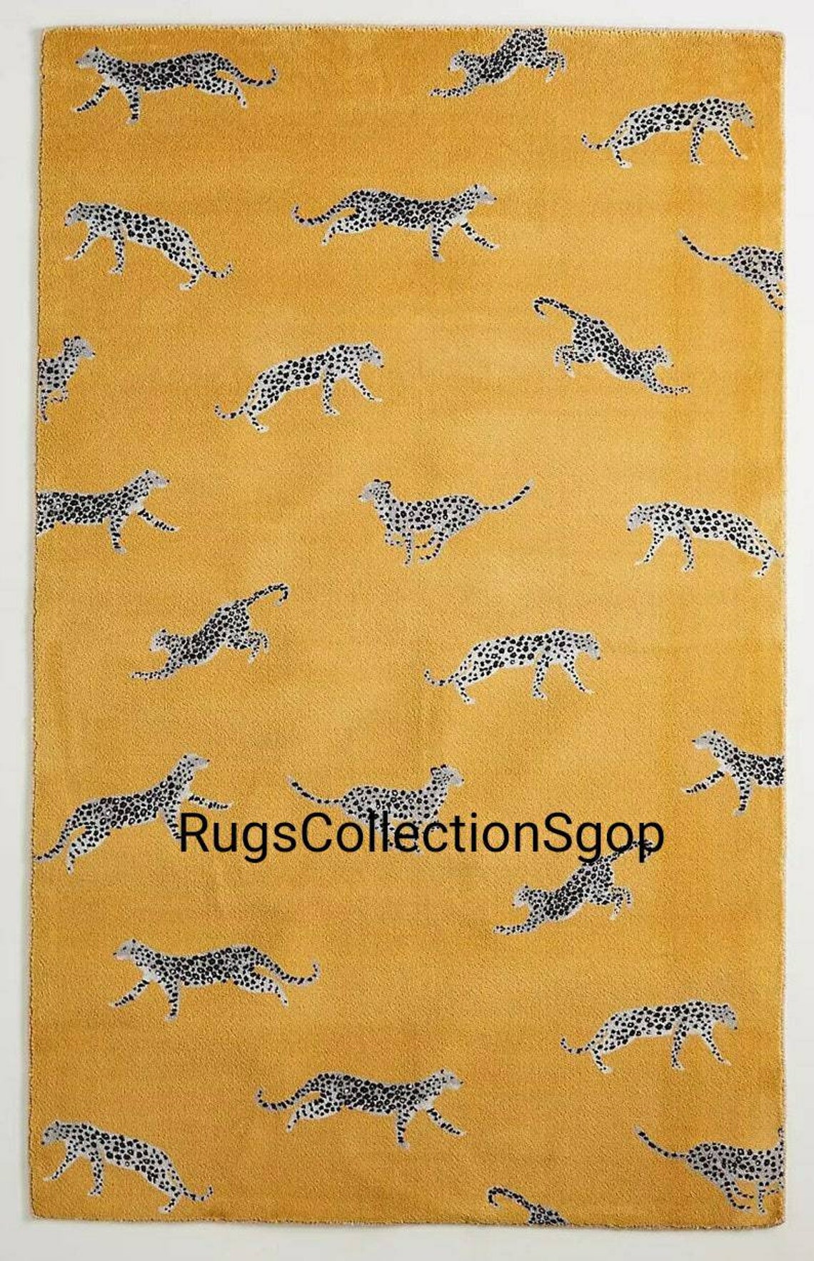 Leopard Area Rug Animal Print Rug Green Area Rug Carpet Etsy