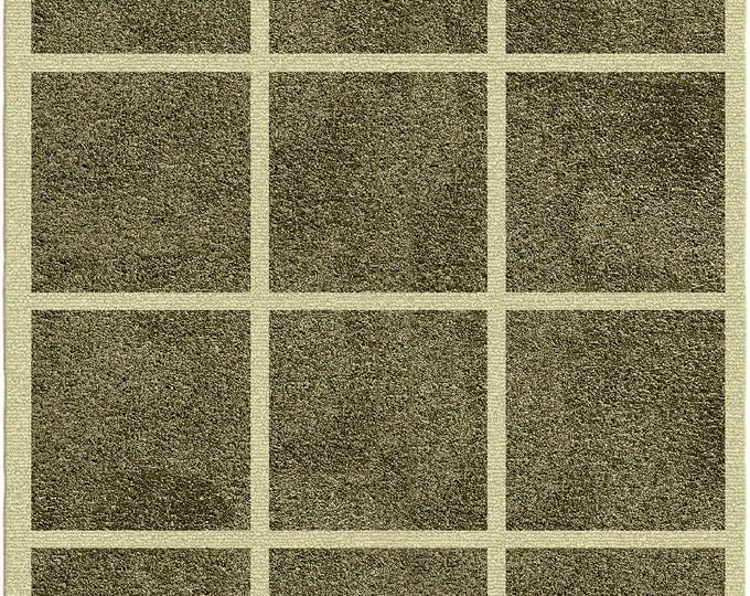 Hand Tufted Emerald Green Tufted Rugs | Faceted Tile Rug | 5x8 6x9 8x10 9x12 | Wool Rugs Cool Rugs Bedroom rug Living room rug Custom rug