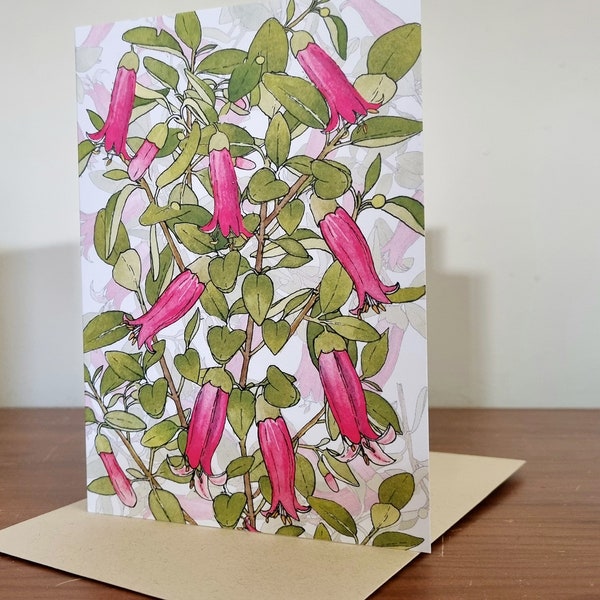 Australian native flowers greeting card - Correa