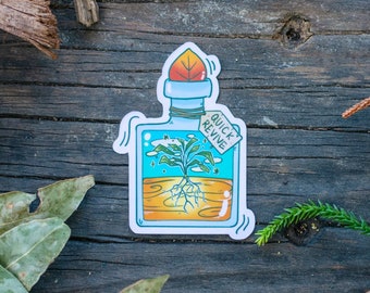 Quick Revive Potion Sticker | Glossy Die Cut 3" | Magical Apothecary | 'Forest Potions' Collection by The Honey Mustard Club