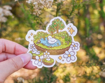 Ducky Island Sticker | Glossy Die Cut 3" | Cute Animals | 'Little Friends' Collection by The Honey Mustard Club