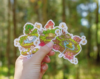 Little Friends Sticker Set | Glossy Die Cut 3" | Cute Animals | 'Little Friends' Collection by The Honey Mustard Club