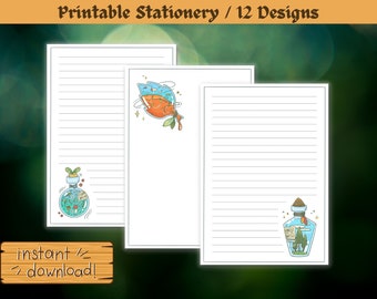 Printable Forest Potions Stationery | 12 Pages | Fantasy & Nature | 'Forest Potions' Collection by The Honey Mustard Club