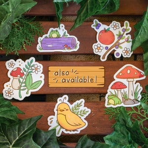 Frog and Mushrooms Sticker Glossy Die Cut 3 Vinyl Cute Fantasy RPG 'In the Forest' Collection by The Honey Mustard Club image 3