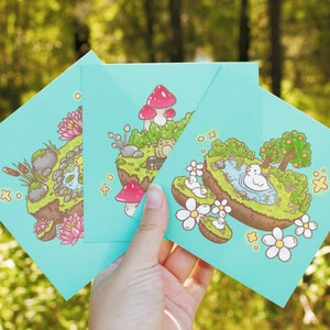 Little Friends | Mini Square Prints | Cute Animals | &#39;Little Friends&#39; Collection by The Honey Mustard Club