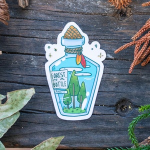 Forest in a Bottle Potion Sticker Glossy Die Cut 3 Magical Apothecary 'Forest Potions' Collection by The Honey Mustard Club image 4