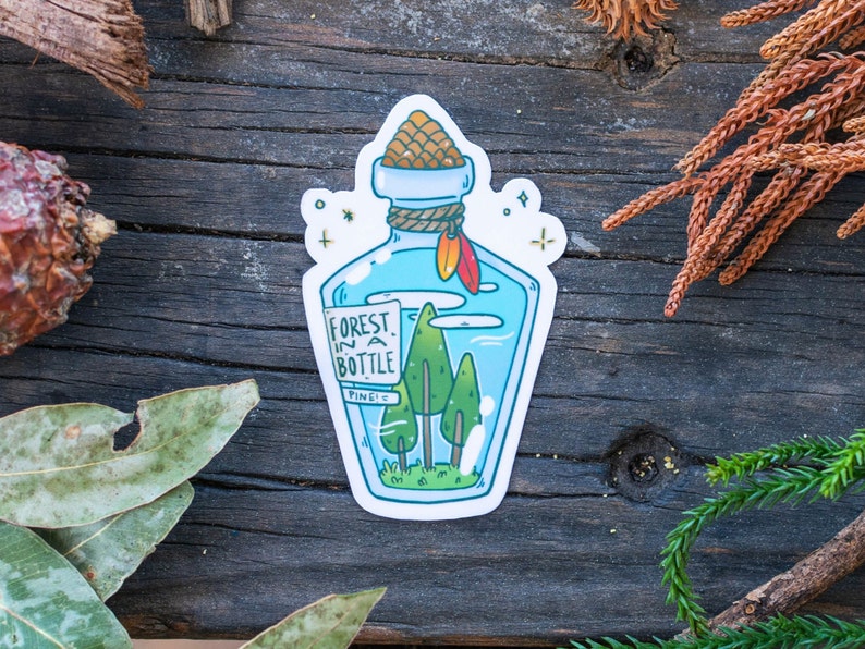 Forest in a Bottle Potion Sticker Glossy Die Cut 3 Magical Apothecary 'Forest Potions' Collection by The Honey Mustard Club image 4