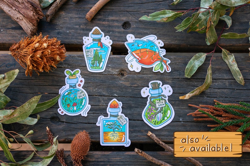 Forest in a Bottle Potion Sticker Glossy Die Cut 3 Magical Apothecary 'Forest Potions' Collection by The Honey Mustard Club image 5