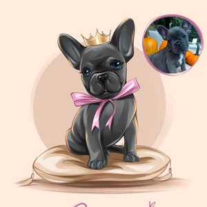 Ritratto di pet cartone animato, benvenuto per animali domestici, regalo personalizzato per cuccioli, ritratto di famiglia personalizzato Pet Memorial Dogs Illustrazione digitale Prt Loss Dysney