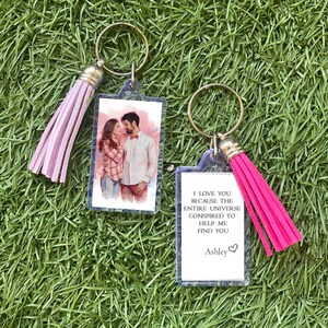 Prsonalized Photo Keychain, Anniversary Gift, Boyfrend Present Idia, Custom Sister Gift, Photo Key Ring, Husband Gift,Customize Family Photo
