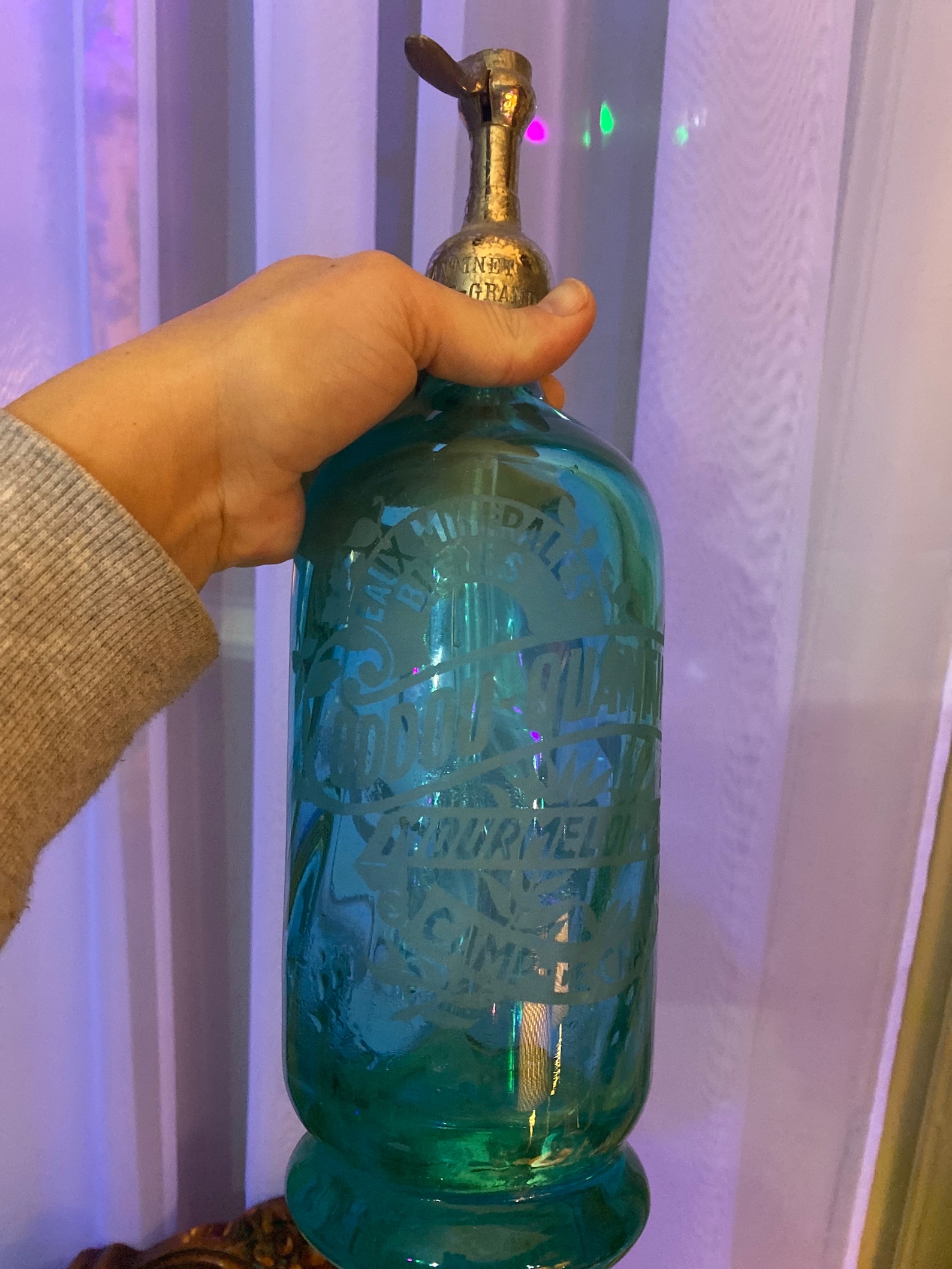 RARE BLUE Uranium Glass Antique French Bistrot Seltzer Bottle - Etsy