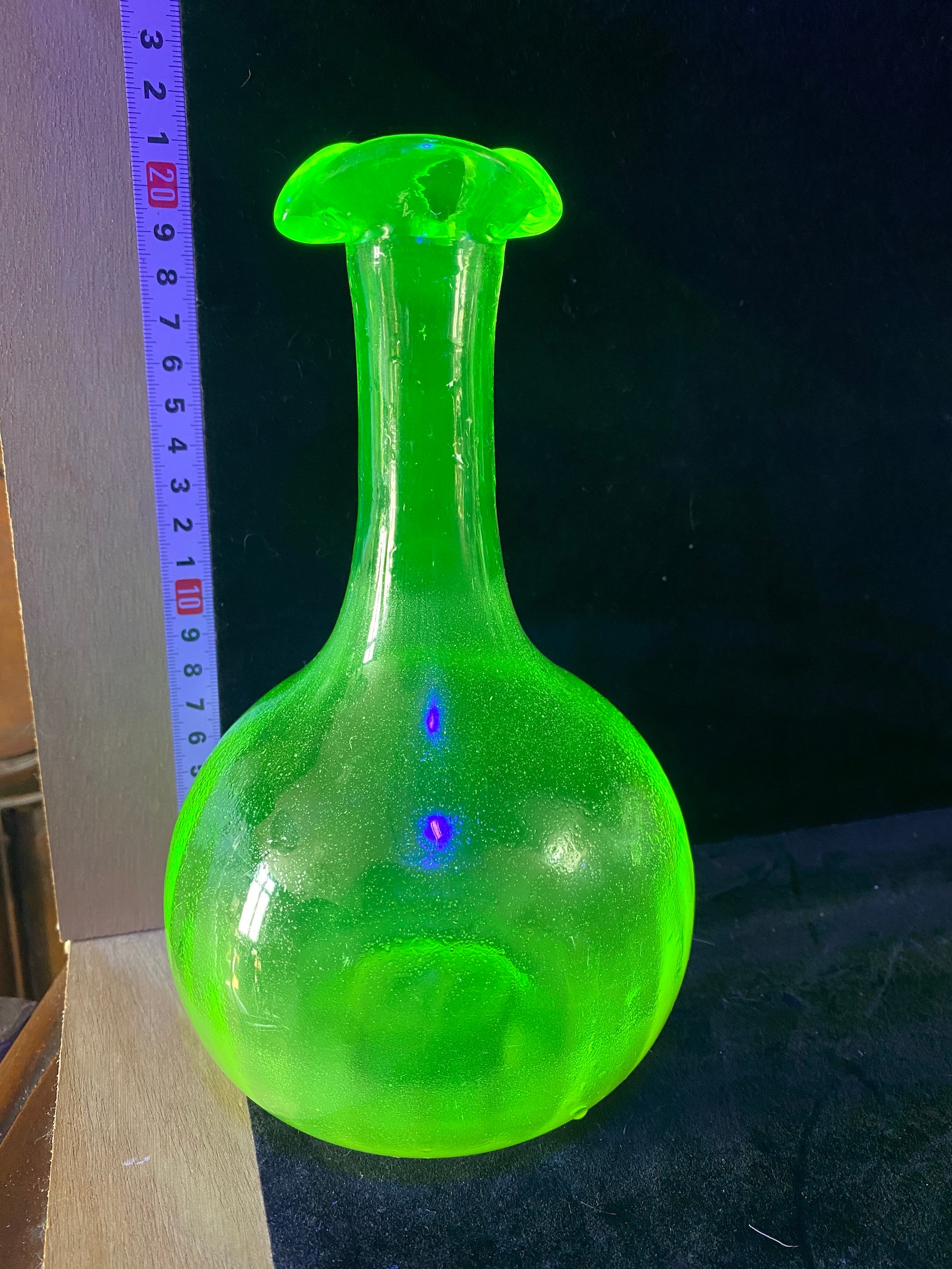 Classic French Uranium Glass Decanter Wine Set with 6 crystal Etsy