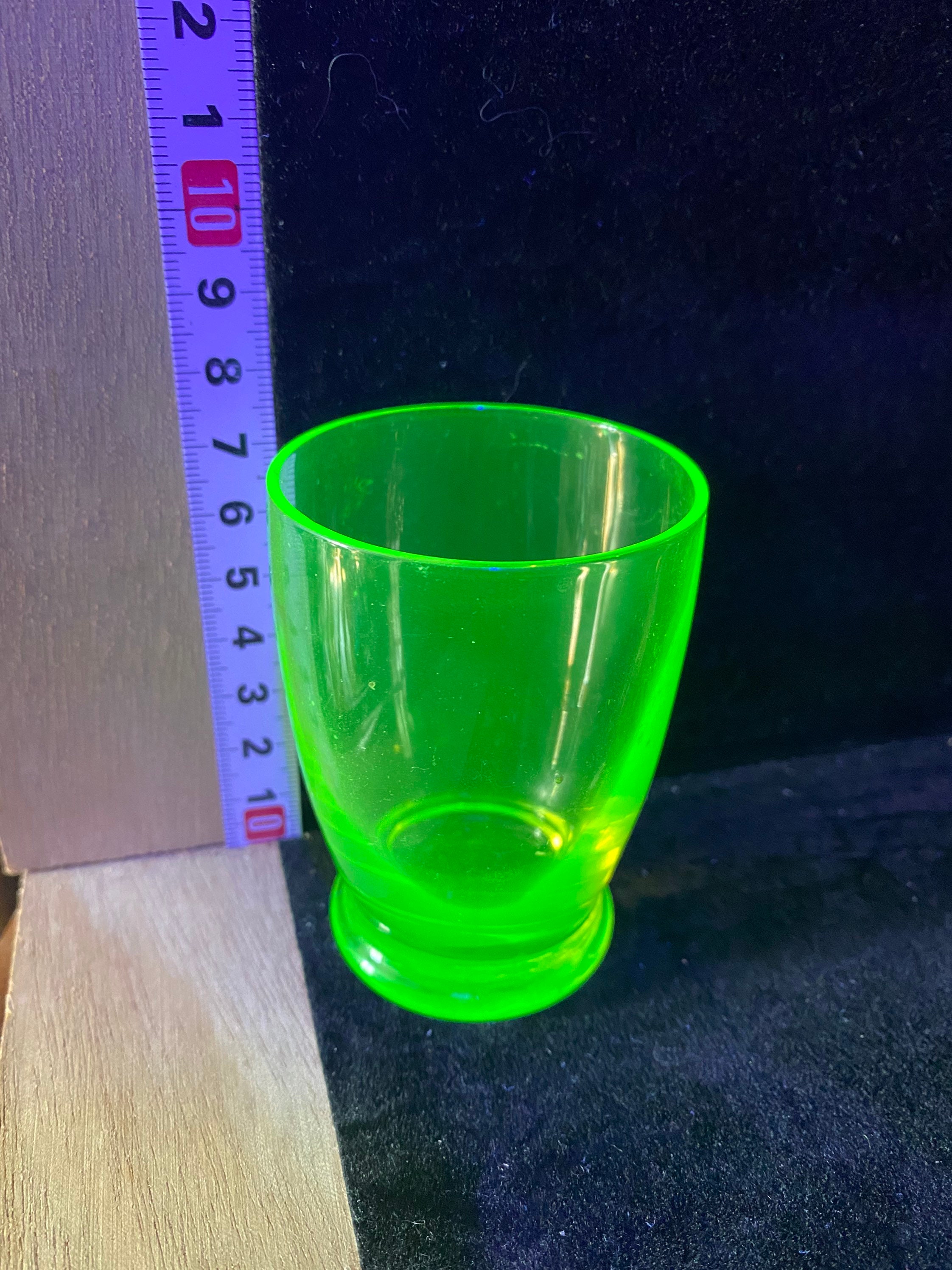 Classic French Uranium Glass Decanter Wine Set with 6 crystal Etsy