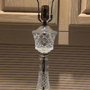Vintage Lampe aus geschliffenem Glas