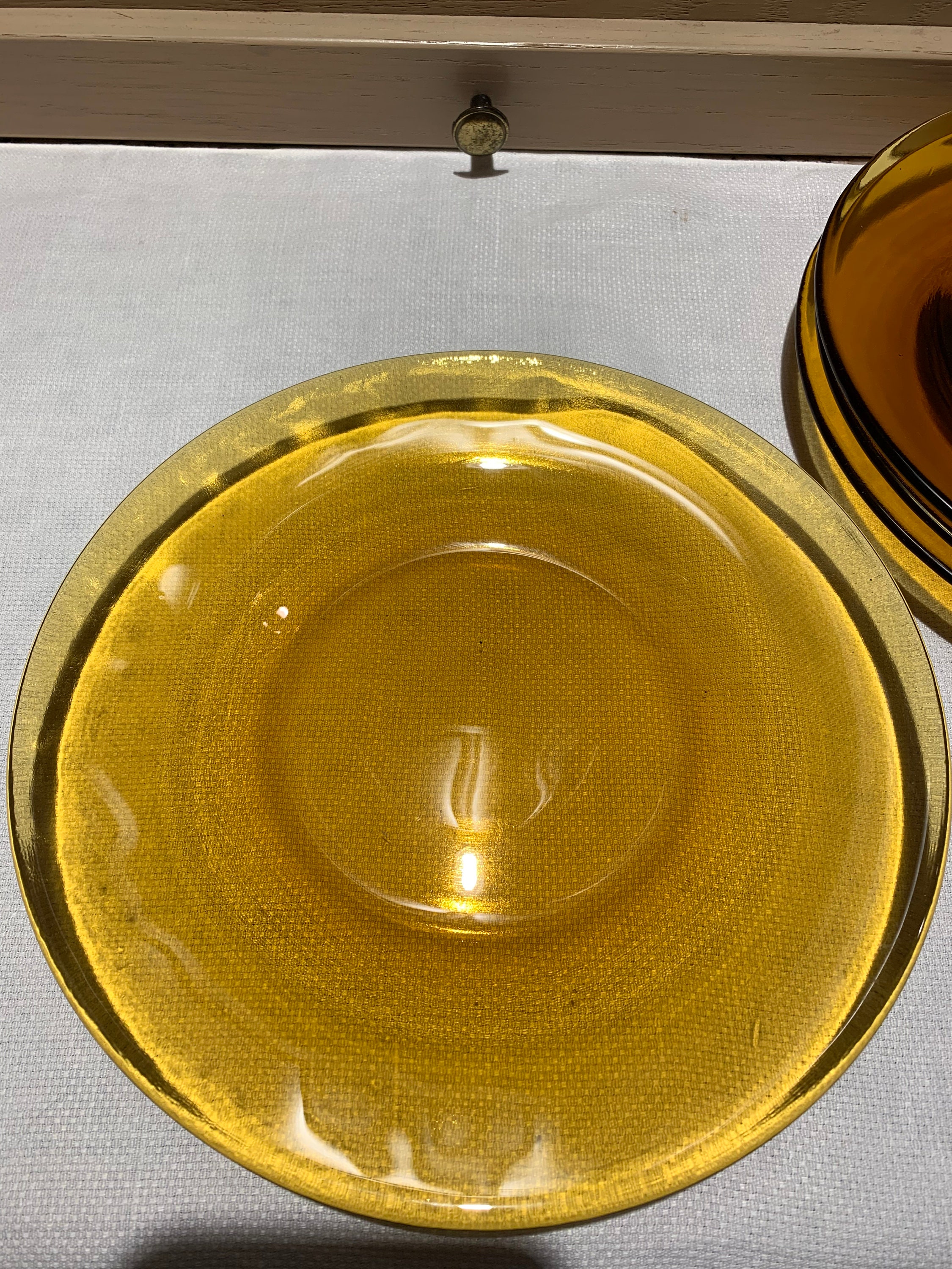 Vintage Amber Glass Salad/Dessert Plates set of 4 Etsy