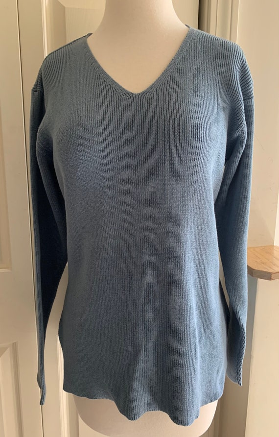 Tweeds Cotton Rib V-Neck Sweater