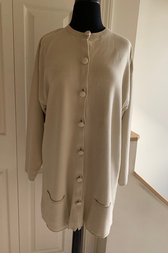 Vintage Brushed Cotton Long Cardigan