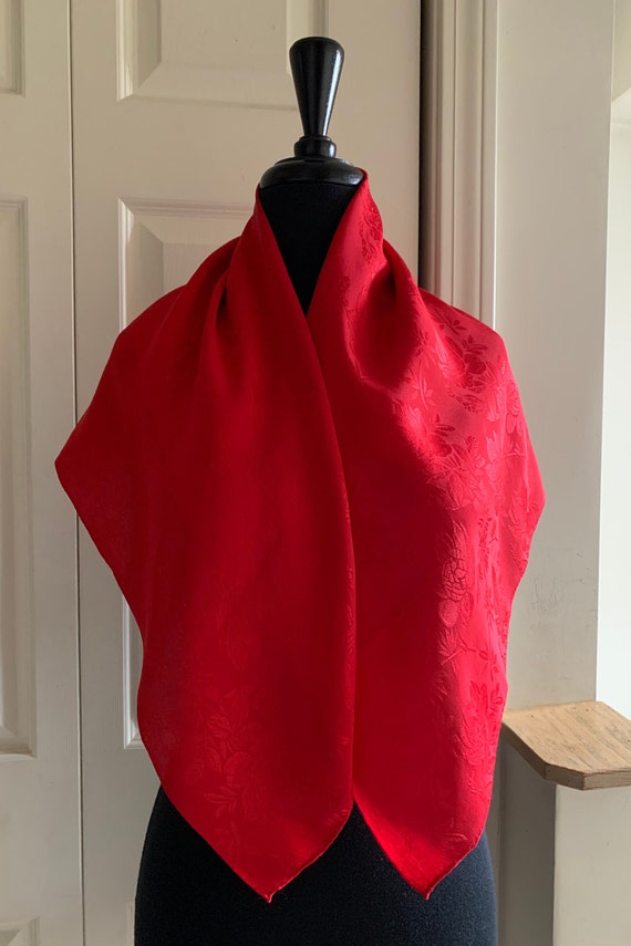 Vintage Ann Klein Red Square Scarf #4