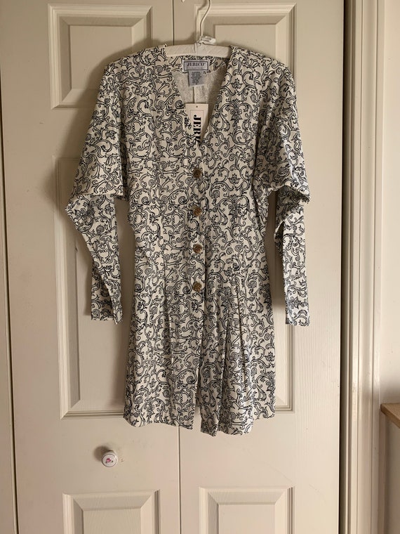 Vintage Scroll Print Buttonfront Tunic - image 1