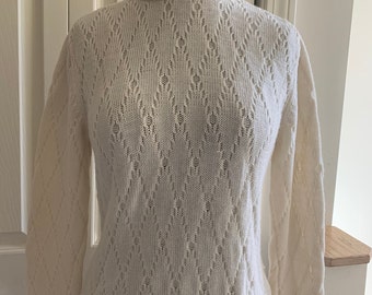 Vintage Talbots Diamond Pattern Turtleneck Sweater