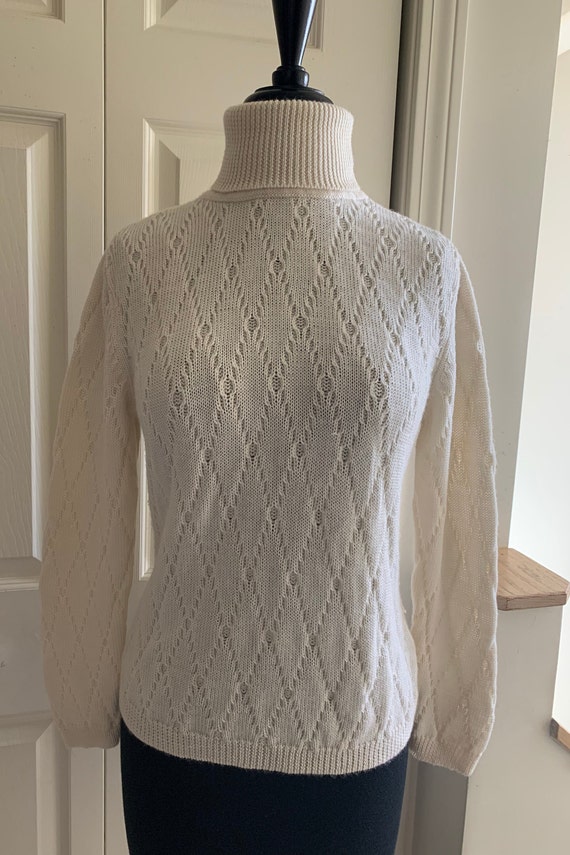 Vintage Talbots Diamond Pattern Turtleneck Sweater
