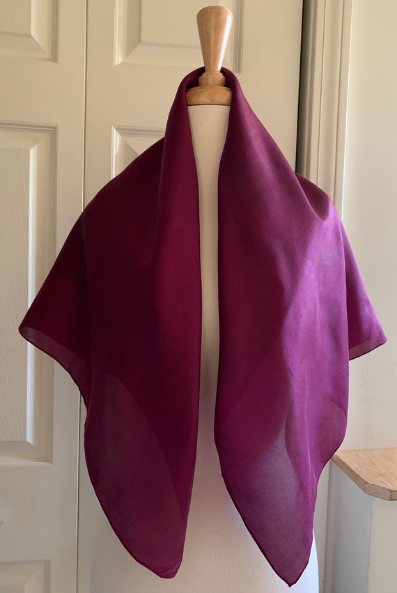 Vintage Plum Silk Square Scarf