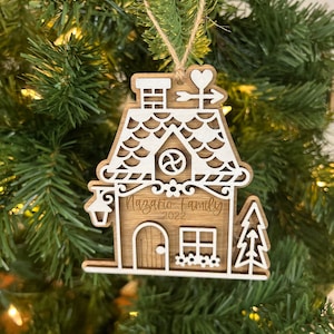 Personalized gingerbread house custom Christmas ornament