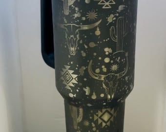 Western 40oz Laser Engraved Tumbler | Boho 40oz Tumbler
