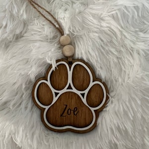 Personalized Paw Print Christmas ornament