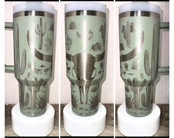 Western 40oz Laser Engraved Tumbler | Boho 40oz Tumbler