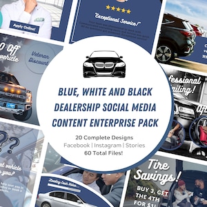 60 Instagram and Facebook Automotive Dealership Templates in Canva | Social media template | Instagram post template | Social media bundle