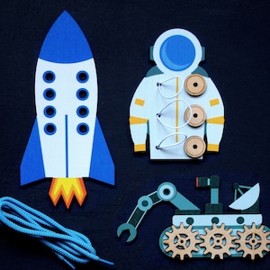 Colored Busy board parts SPACE Busy board Parts Busy board DIY Busy board zubehr busy board accessories wooden activity parts
