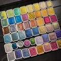 SHIMMER WATERCOLOR GRAB bag handmade watercolor mix of 50 pans for artists trial metallic watercolour aquarelle includes holo & colorshifter product logo