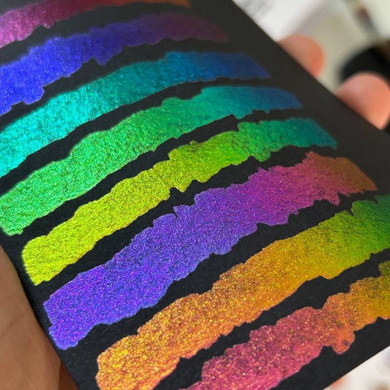 MICA DOTCARDS Handgemachte Aquarellfarben Glimmer Metallic Dot Cards Sample Sets Bester Künstler Geschenk insgesamt 45 Farbtöne zum Ausprobieren Bild 8