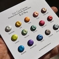 MICA DOTCARDS Handmade watercolors mica metallic dot cards sample sets artist gift total 15 shades to try