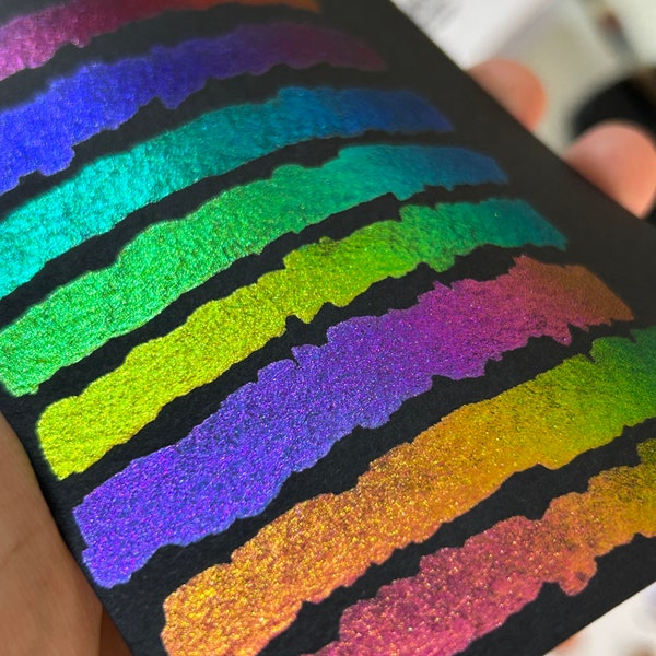 ColorShift Aquarellfarbe Bold Serie intensive Chamäleon Aquarellfarben Set mit 12 Schattierungen Aquarellpalette - Punktkarte