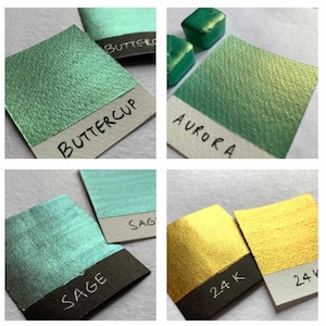 MICA DOTCARDS Handgemachte Aquarellfarben Glimmer Metallic Dot Cards Sample Sets Bester Künstler Geschenk insgesamt 45 Farbtöne zum Ausprobieren Bild 10