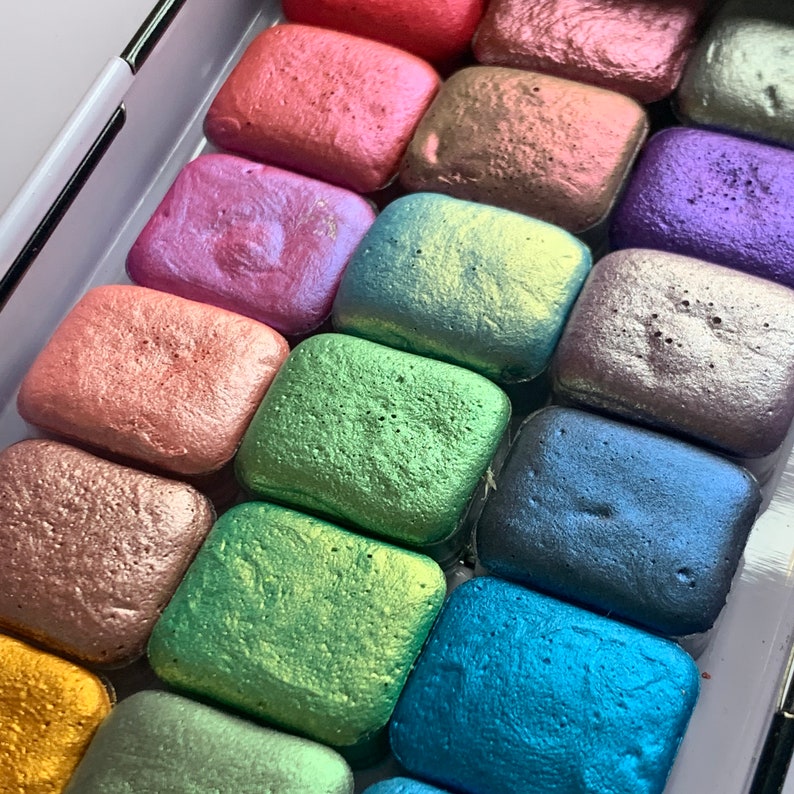 Buy Handmade Watercolor Paint Set Mica Metallic Watercolors Online in