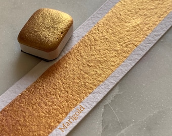 MARIGOLD Glimmer metallischer Aquarellschimmer Künstleraquarell-Farbpalette für Künstler kreativ gold orange Farbpfanne