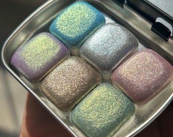 Shimmer Watercolor Paint Set: Artist Grade, 6 Quarter Pans