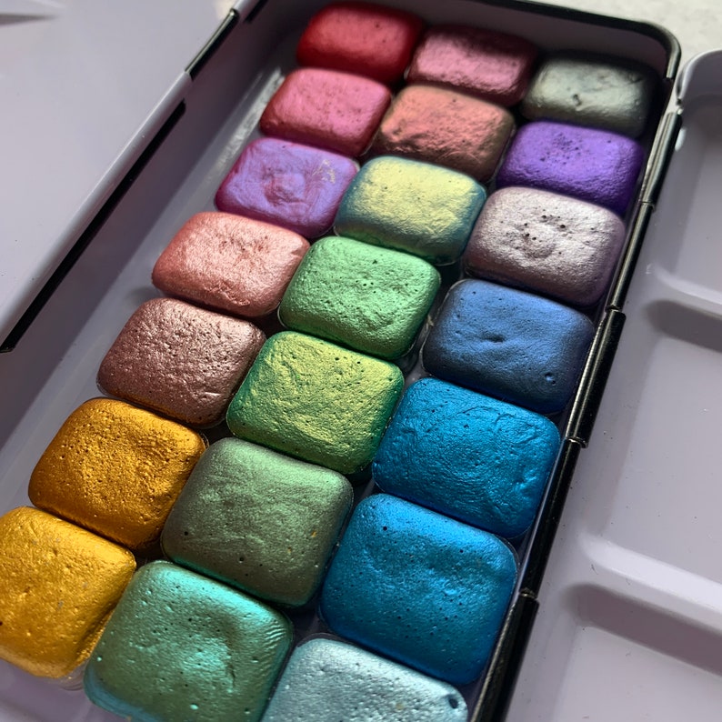 Buy Handmade Watercolor Paint Set Mica Metallic Watercolors Online in