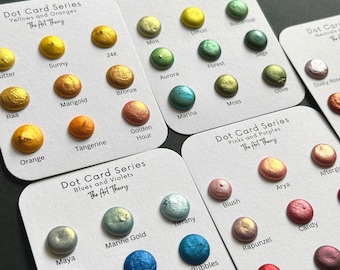MICA DOTCARDS Handgemaakte aquarellen mica metallic dot kaarten voorbeeldsets beste kunstenaarscadeau in totaal 45 tinten om te proberen