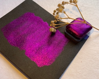 LUST CHROME Super Sparkle handmade watercolor | Half Pan | Shimmer glitter watercolor | Intense shimmer paint