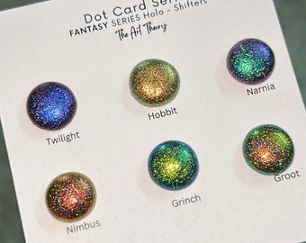 Holographic watercolor handmade holo shifter watercolour paints shimmer dot card